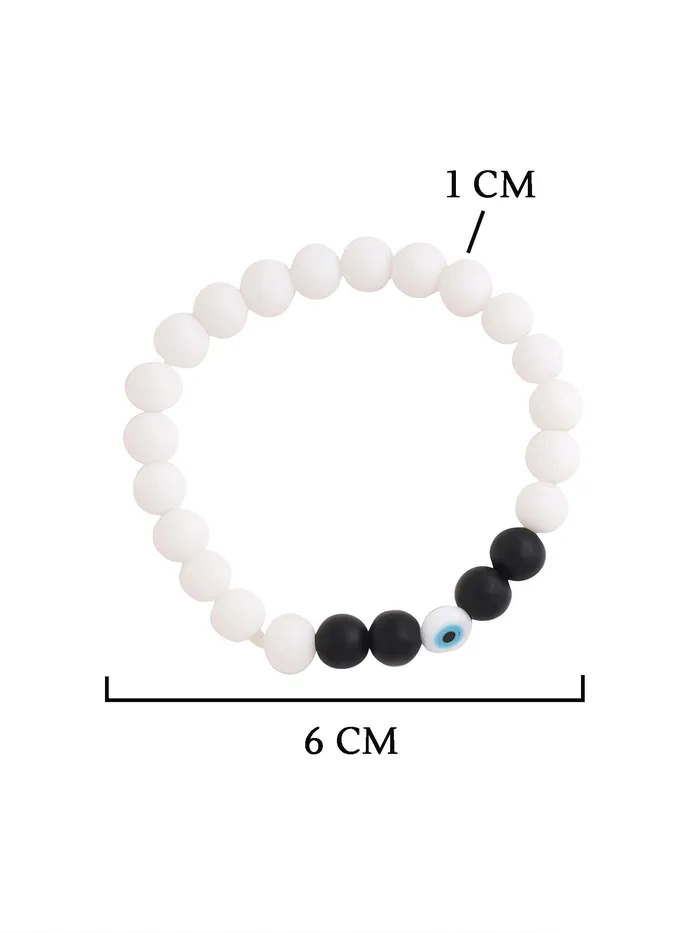 Yellow Chimes Evil Eye Bracelet For Women and Men Fashion Blue Eye Stone White Bracelet Unisex Nazar Hand Bands Bracelet Accessories Jewellery for Women Birthday Gift for Girls Boys Yellow Chimes Necklaces