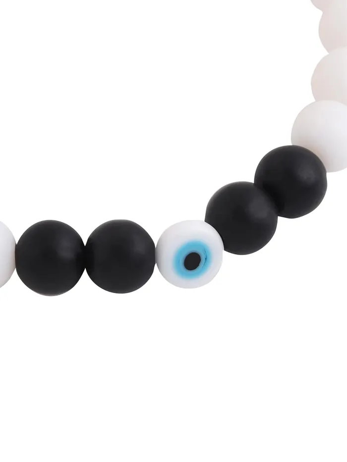 Yellow Chimes Evil Eye Bracelet For Women and Men Fashion Blue Eye Stone White Bracelet Unisex Nazar Hand Bands Bracelet Accessories Jewellery for Women Birthday Gift for Girls Boys Yellow Chimes Necklaces