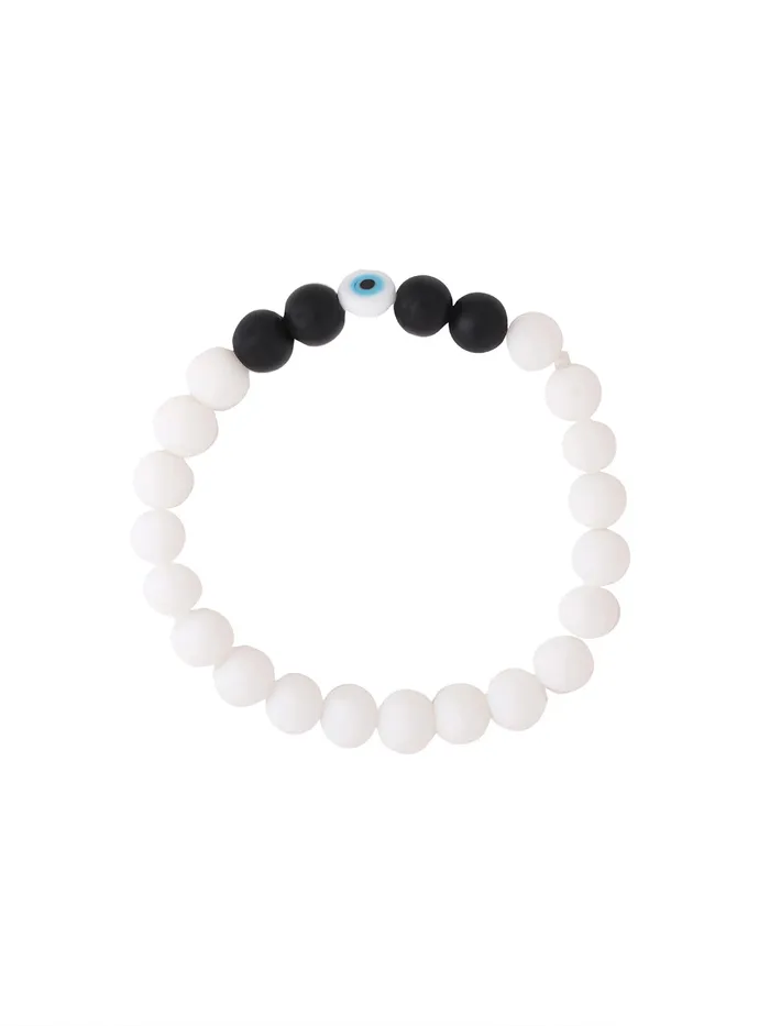 Yellow Chimes Evil Eye Bracelet For Women and Men Fashion Blue Eye Stone White Bracelet Unisex Nazar Hand Bands Bracelet Accessories Jewellery for Women Birthday Gift for Girls Boys Yellow Chimes Necklaces