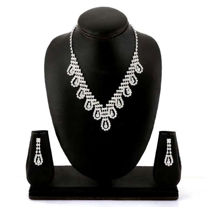 Yellow Chimes Exclusive Sparkling Crystals Designer Jewellery Set with Earrings Necklace Set for Women and Girls Yellow Chimes Rings