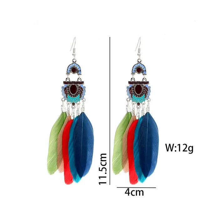 Yellow Chimes Feathers in Colors Long Tassel Earring for Women Girls Yellow Chimes Earrings