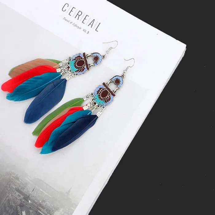 Yellow Chimes Feathers in Colors Long Tassel Earring for Women Girls Yellow Chimes Earrings