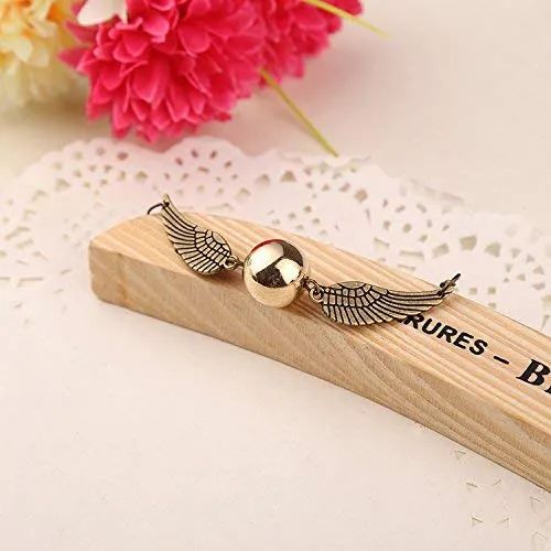 Yellow Chimes Harry Potter Accessories for Girls Pendant Bracelets Set Harry Potter Snitch Ball with Wings Pendant Bracelets for Boys and Girls Unisex Yellow Chimes Rings