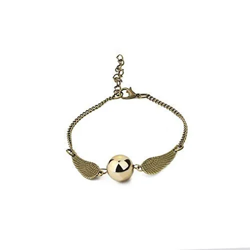 Yellow Chimes Harry Potter Accessories for Girls Pendant Bracelets Set Harry Potter Snitch Ball with Wings Pendant Bracelets for Boys and Girls Unisex Yellow Chimes Rings