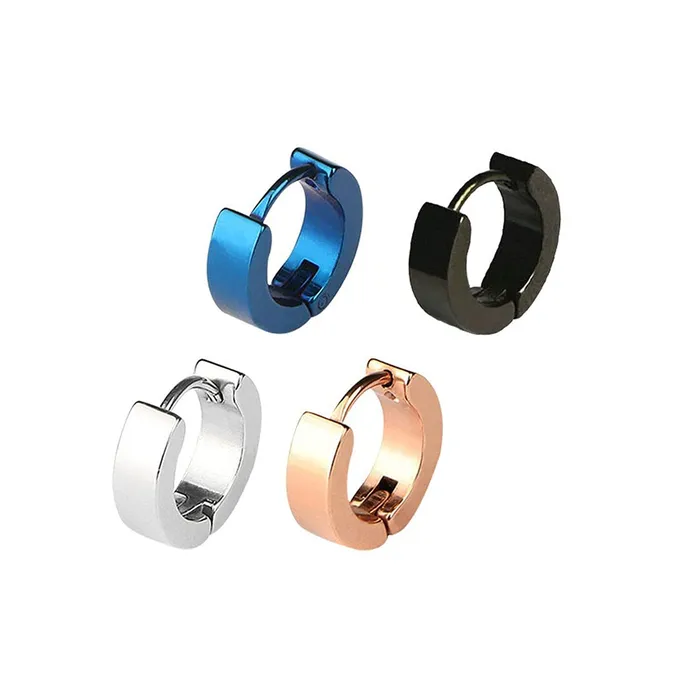 Yellow Chimes Hoop Earrings for Men Combo of 4 Pairs Stainless Steel Multicolor Huggie Hoops Earrings for Men and Women Yellow Chimes Rings