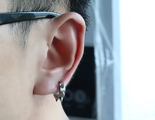 Yellow Chimes Hoop Earrings for Men Stainless Steel Black Spike Hoop Earrings for Men and Boys Yellow Chimes Necklaces