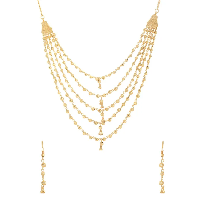 Yellow Chimes Jewellery Set for Women and Girls Gold Necklace Set for Women Gold Toned Beads Designed Necklace Set Birthday Gift for girls and women Anniversary Gift for Wife Yellow Chimes Earrings Yellow Chimes Jewellery Set for Women and Girls Gold Necklace Set for Women Gold Toned Beads Designed Necklace Set Birthday Gift for girls and women Anniversary Gift for Wife Yellow Chimes Earrings