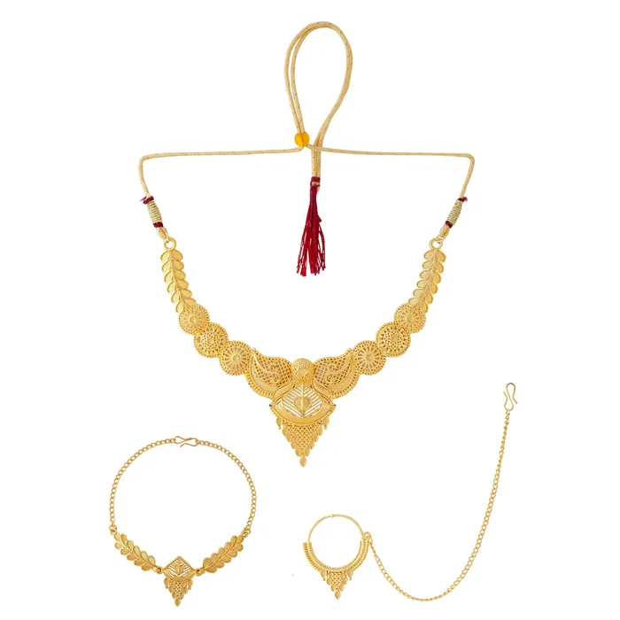 Yellow Chimes Jewellery Set for Women and Girls Gold Necklace Set for Women Gold Toned Bridal Designed Choker Necklace Set Birthday Gift for girls and women Anniversary Gift for Wife Yellow Chimes Necklaces