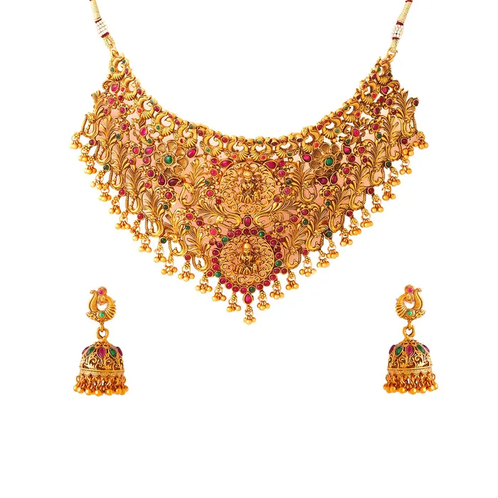 Yellow Chimes Jewellery Set for Women and Girls Temple Jewellery Set for Women Gold Plated Traditional Choker Necklace Set Birthday Gift for girls and women Anniversary Gift for Wife Yellow Chimes Necklaces Yellow Chimes Jewellery Set for Women and Girls Temple Jewellery Set for Women Gold Plated Traditional Choker Necklace Set Birthday Gift for girls and women Anniversary Gift for Wife Yellow Chimes Necklaces