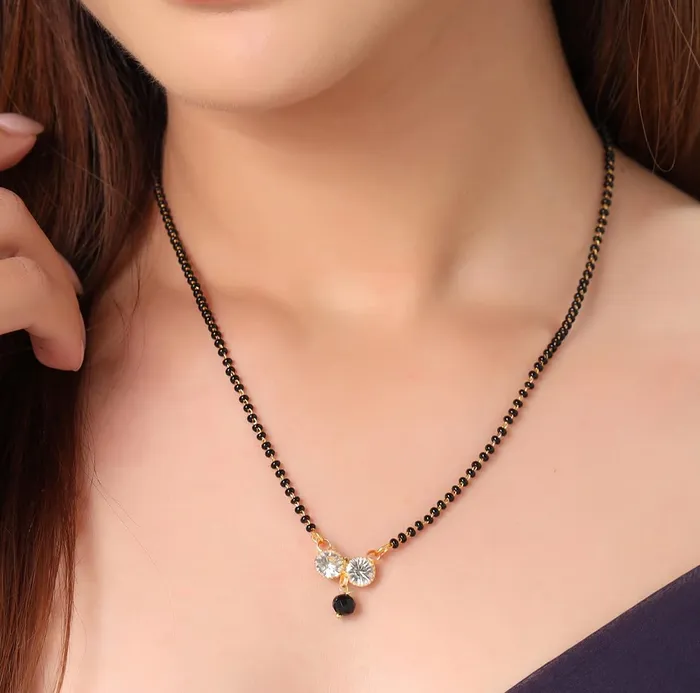 Yellow Chimes Mangalsutra for Women Gold Plated Black Beads Mangal Sutra Pendant Necklace for Women and Girls Yellow Chimes Bracelets