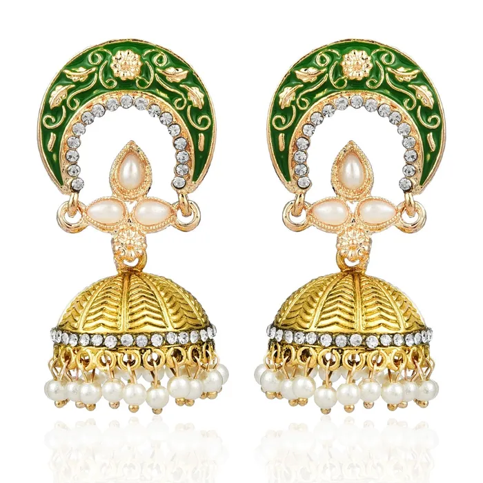 Yellow Chimes Meenakari Work Traditional Jhumka Fusion Chandbali Earrings for Women Girls Yellow Chimes Bracelets Yellow Chimes Meenakari Work Traditional Jhumka Fusion Chandbali Earrings for Women Girls Yellow Chimes Bracelets