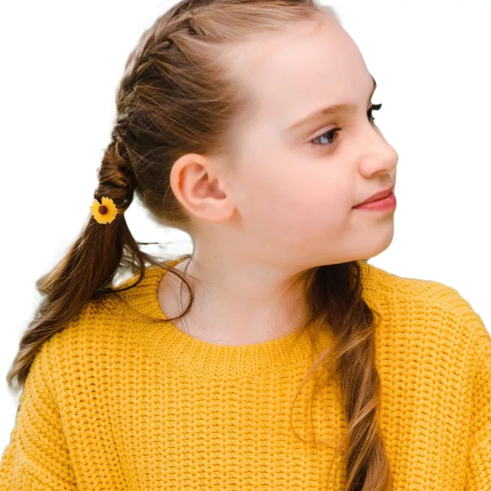 Yellow Chimes Melbees by Yellow Chimes Rubber Bands for Girls Kids Hair Accessories for Girls Hair Tie 30 Pcs Cute Floral Rubberbands for Kids Ponytail Holder For Baby Girls Toddlers Necklaces