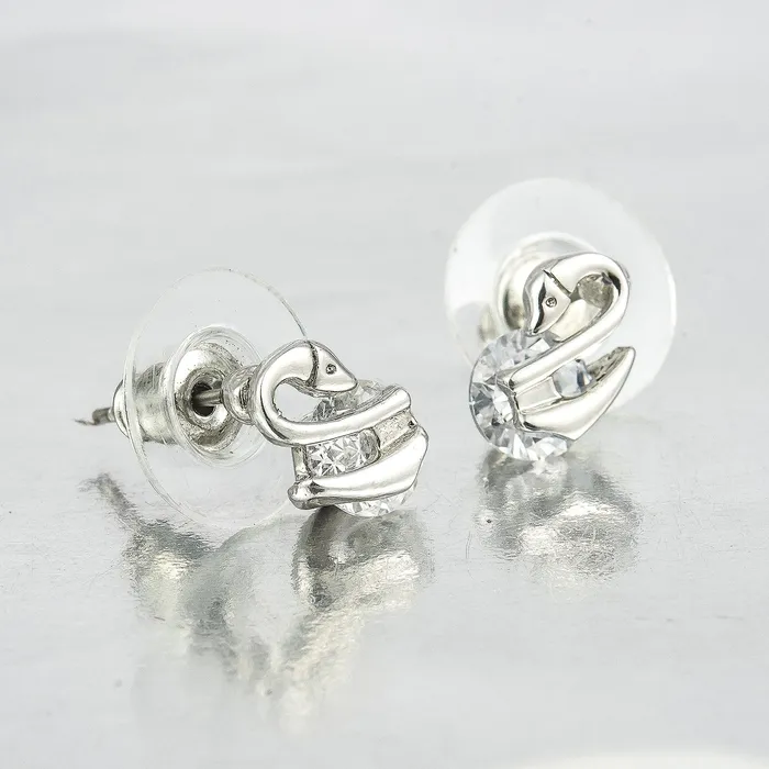 Yellow Chimes Moxie Collection Swan Silver Earrings for Women and Girls Yellow Chimes Earrings
