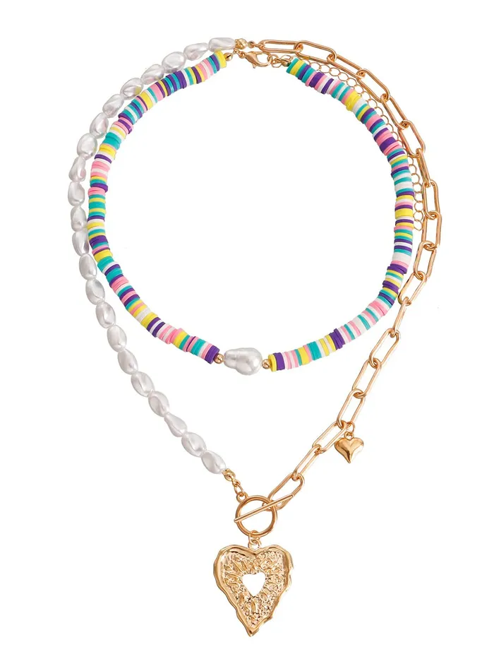 Yellow Chimes Necklace for Women and Girls Fashion Gold Layered Necklace Western Multilayer Heart Chain Choker Necklace For women Birthday Gift for Girls Women Anniversary Gift for Wife Yellow Chimes Earrings Yellow Chimes Necklace for Women and Girls Fashion Gold Layered Necklace Western Multilayer Heart Chain Choker Necklace For women Birthday Gift for Girls Women Anniversary Gift for Wife Yellow Chimes Earrings