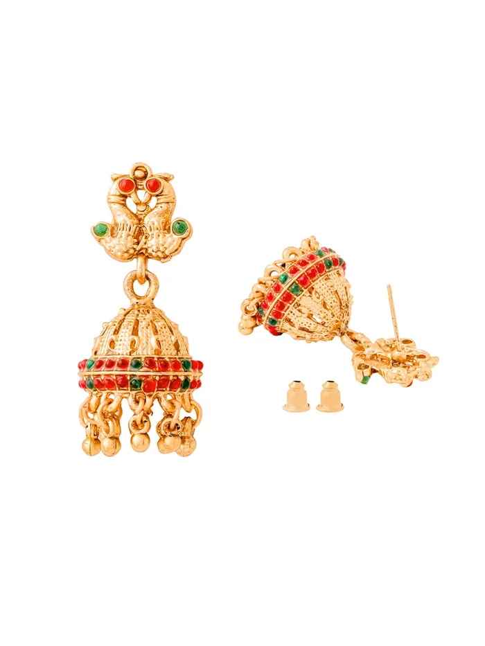 Yellow Chimes Necklaces Gold Plated Jewellery Set Ethnic Choker Necklace Earrings Traditional Design One Size Gold