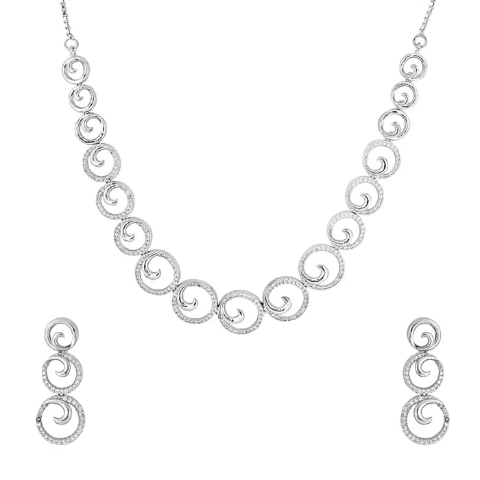 Yellow Chimes Necklaces Yellow Chimes American Diamond Necklace Set For Women White Stone Silver Jewellery Set For Women Circle Shaped Diamond Necklace Set Birthday Gift for Girls Anniversary Gift for Wife Yellow Chimes Necklaces Yellow Chimes American Diamond Necklace Set For Women White Stone Silver Jewellery Set For Women Circle Shaped Diamond Necklace Set Birthday Gift for Girls Anniversary Gift for Wife