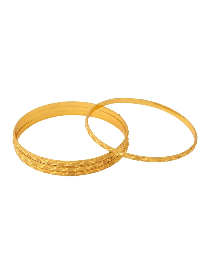Yellow Chimes Necklaces Yellow Chimes Bangles for Women Gold Toned Set of 4 Pcs Dialy Wear Bangles for Women and Girls