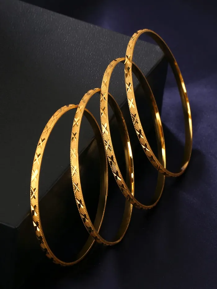 Yellow Chimes Necklaces Yellow Chimes Bangles for Women Gold Toned Set of 4 Pcs Dialy Wear Bangles for Women and Girls
