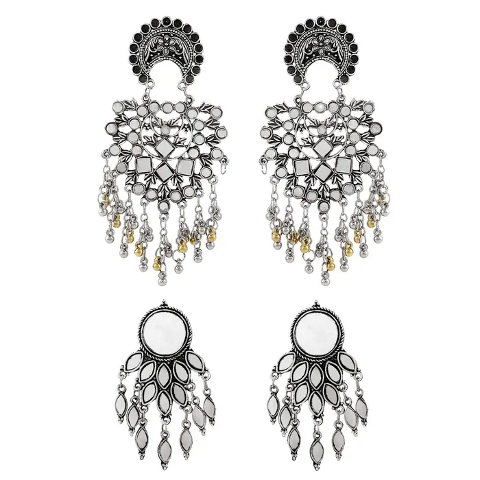 Yellow Chimes Necklaces Yellow Chimes Combo of 2 pairs Ethnic German Silver Oxidised Mirror Design Silver Beads Dangler Chandbali Earrings for Women And Girls medium YCTJER50OXDMIRCSL Yellow Chimes Necklaces Yellow Chimes Combo of 2 pairs Ethnic German Silver Oxidised Mirror Design Silver Beads Dangler Chandbali Earrings for Women And Girls medium YCTJER50OXDMIRCSL