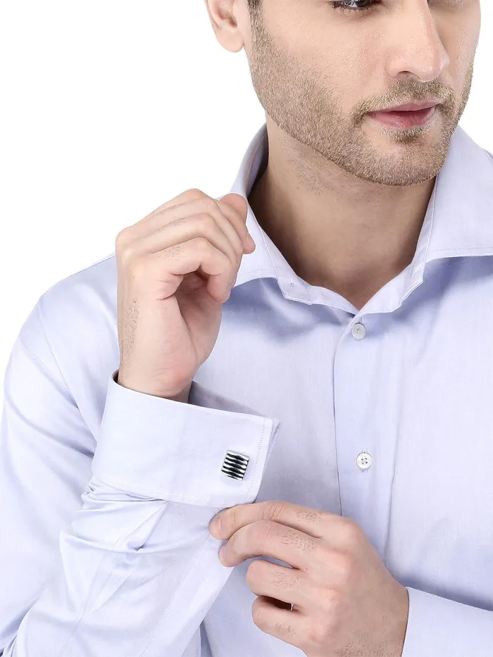 Yellow Chimes Necklaces Yellow Chimes Cufflinks for Men Strips Black Cuff links with Enamal Finish Stainless Steel Cufflinks for Men and Boys