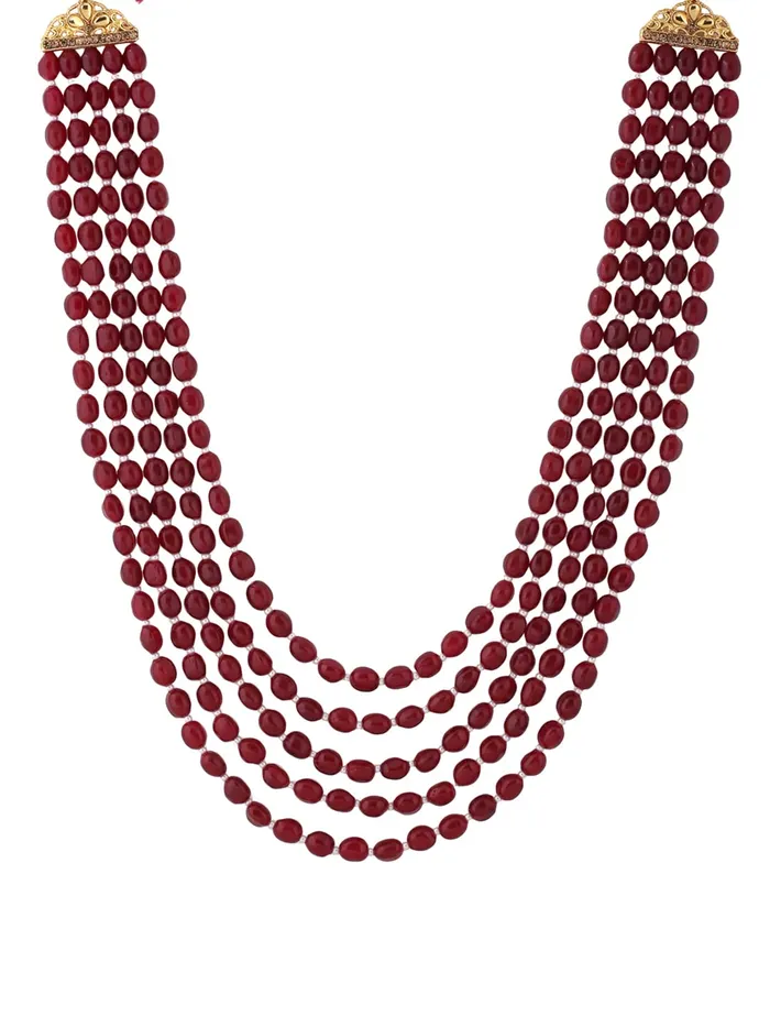 Yellow Chimes Necklaces Yellow Chimes Dulha Mala for Groom Red Beads Multilayered Dulha Maala Haar Groom Necklace for Men and Boys Yellow Chimes Necklaces Yellow Chimes Dulha Mala for Groom Red Beads Multilayered Dulha Maala Haar Groom Necklace for Men and Boys
