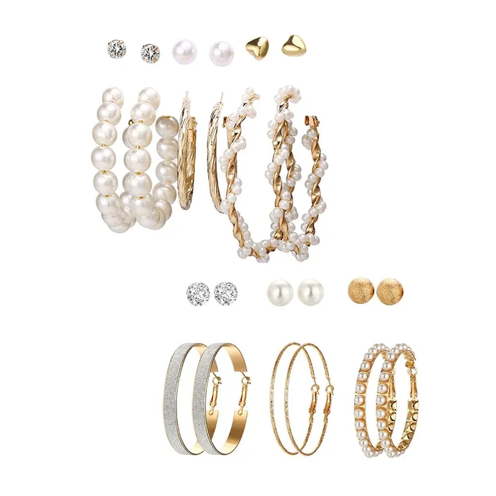 Yellow Chimes Necklaces Yellow Chimes Earrings for Women and Girls Fashion White Pearl Hoops Set Gold Plated Combo of 12 Pairs Stud Hoop Earring Set Birthday Gift for girls and women Anniversary Gift for Wife Yellow Chimes Necklaces Yellow Chimes Earrings for Women and Girls Fashion White Pearl Hoops Set Gold Plated Combo of 12 Pairs Stud Hoop Earring Set Birthday Gift for girls and women Anniversary Gift for Wife