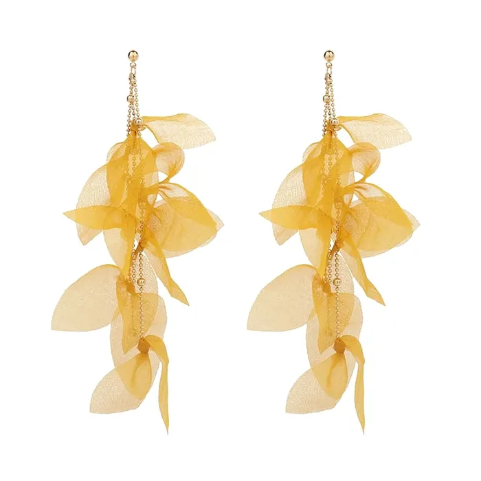 Yellow Chimes Necklaces Yellow Chimes Earrings For Women Yellow color Petal Shape Designed Long Drop Dangler Earrings For Women and Girls Yellow Chimes Necklaces Yellow Chimes Earrings For Women Yellow color Petal Shape Designed Long Drop Dangler Earrings For Women and Girls