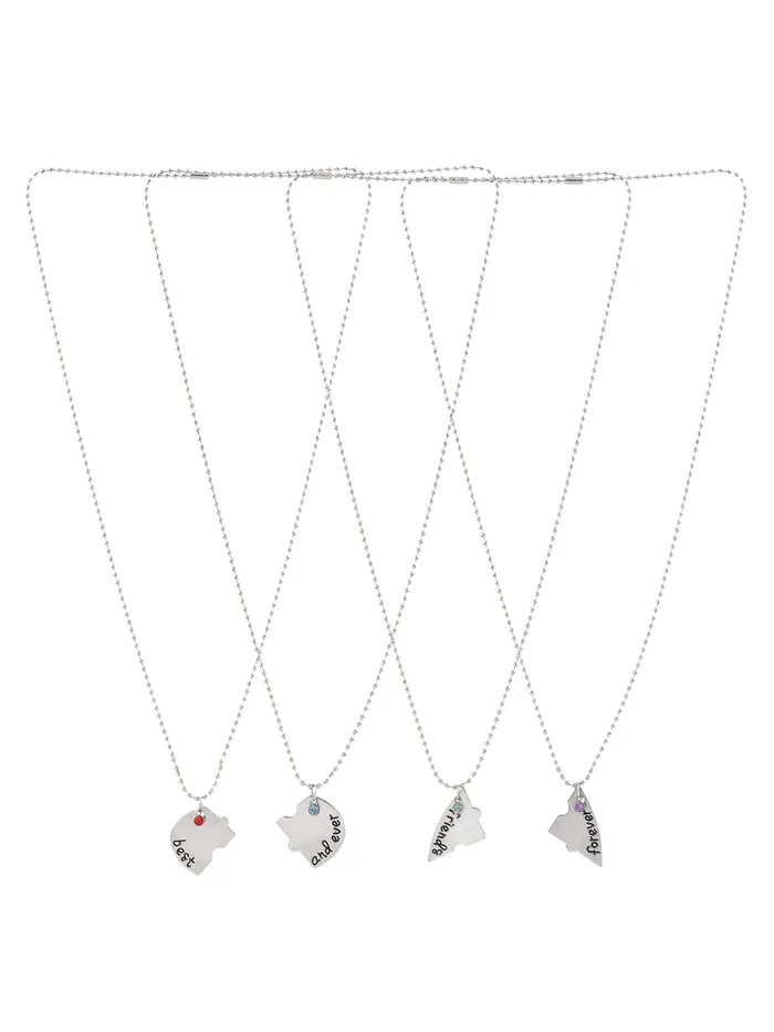 Yellow Chimes Necklaces Yellow Chimes Friendship Necklace Best Friend Locket Chain with Pendant Girls Chains and Necklaces for Women Neck Accessories Friendship Chain Silver