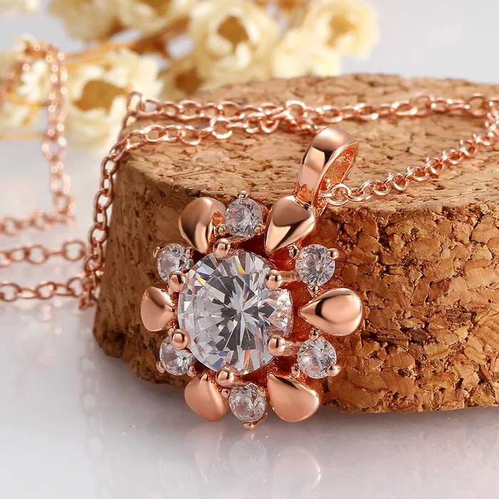 Yellow Chimes Necklaces Yellow Chimes Glowing Golden Sunflower 18K Rose Gold Plated Hallmarked Austrian Crystal Jewellery Set for Girls and Women