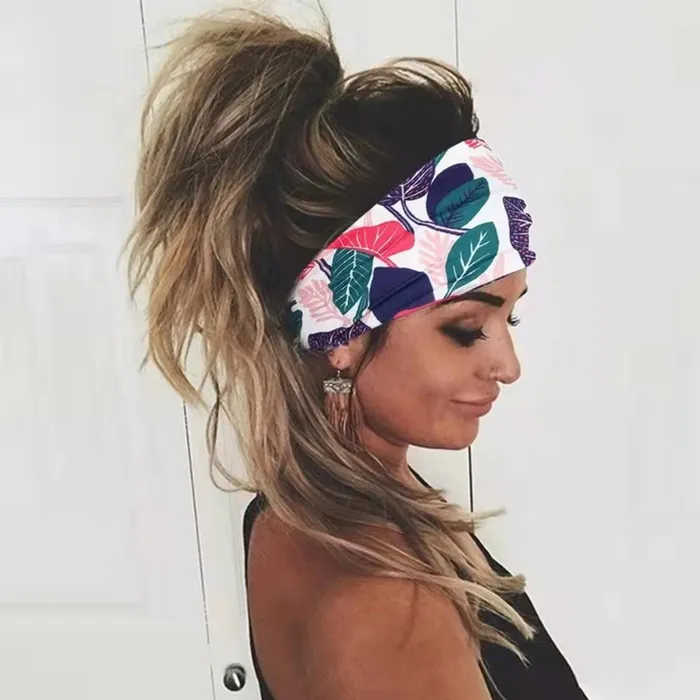 Yellow Chimes Necklaces Yellow Chimes Head Bands for Girls Headbands for Women Leafy Printed Multicolor Fabric Headband Hair Accessories for Women and Girls
