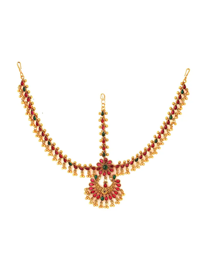 Yellow Chimes Necklaces Yellow Chimes Head Chain For Women Gold Toned Bridal layered Beaded Traditional Mathapatti For Women and Girls Gold 5 Yellow Chimes Necklaces Yellow Chimes Head Chain For Women Gold Toned Bridal layered Beaded Traditional Mathapatti For Women and Girls Gold 5