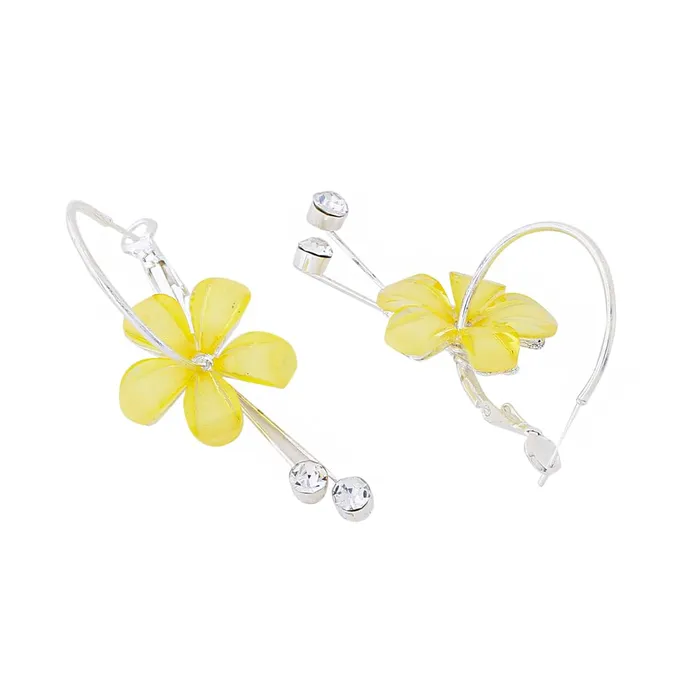 Yellow Chimes Necklaces Yellow Chimes Hoop Earrings for Women Yellow Floral Hoop Earrings for Women and Girls