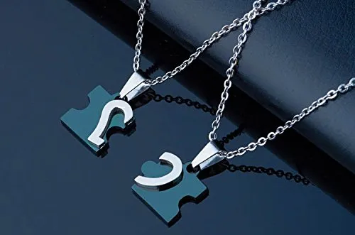 Yellow Chimes Necklaces Yellow Chimes Lovers Heart Joining Two Piece Couple Pendant Pair for Girls and Boys