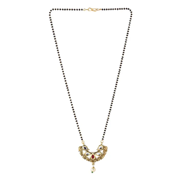 Yellow Chimes Necklaces Yellow Chimes Mangalsutra for Women Traditional Black Beads Mangalsutra Gold Plated Mangalsutra Nallapusalu Chains for Women Anniversary Gift for Wife Birthday Gift for Women Girls