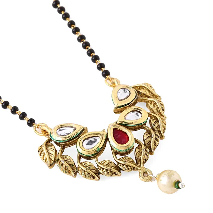 Yellow Chimes Necklaces Yellow Chimes Mangalsutra for Women Traditional Black Beads Mangalsutra Gold Plated Mangalsutra Nallapusalu Chains for Women Anniversary Gift for Wife Birthday Gift for Women Girls