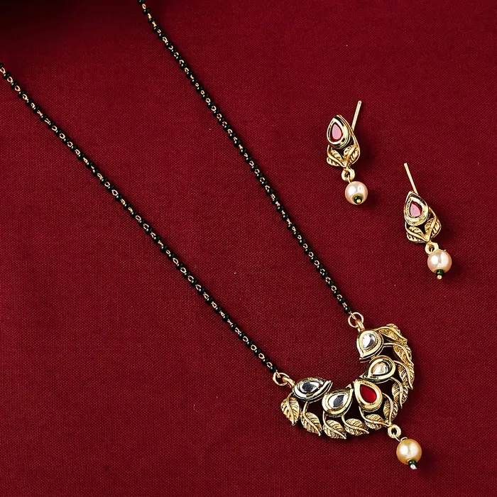 Yellow Chimes Necklaces Yellow Chimes Mangalsutra for Women Traditional Black Beads Mangalsutra Gold Plated Mangalsutra Nallapusalu Chains for Women Anniversary Gift for Wife Birthday Gift for Women Girls