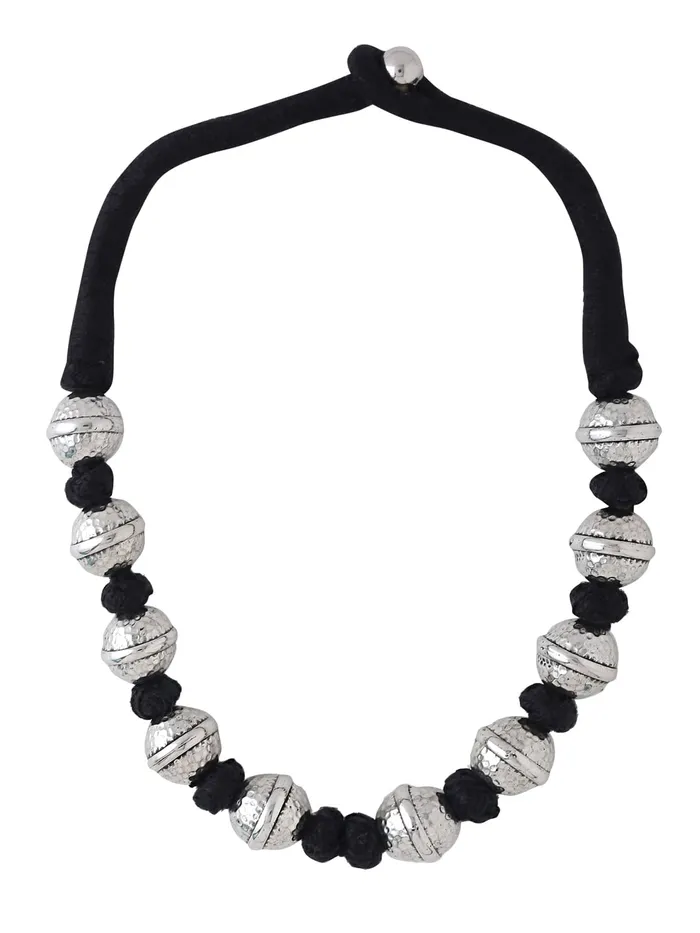 Yellow Chimes Necklaces Yellow Chimes Necklace Silver Oxidised Beads Long Adjustable Vintage Traditional Necklace For Women and Girls NK 3