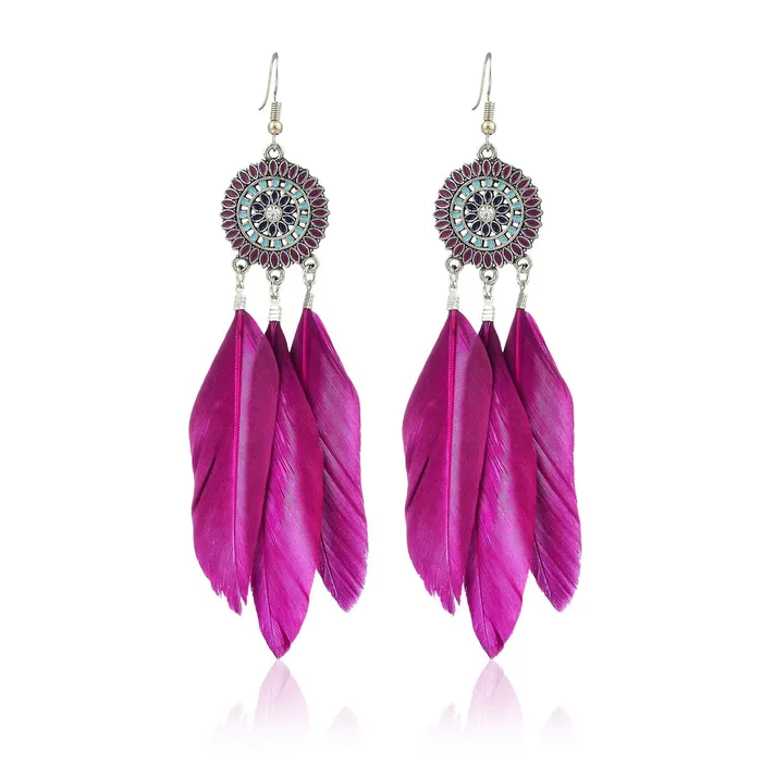 Yellow Chimes Necklaces Yellow Chimes Pink Feather Long Tassel Earring for Women Girls Yellow Chimes Necklaces Yellow Chimes Pink Feather Long Tassel Earring for Women Girls