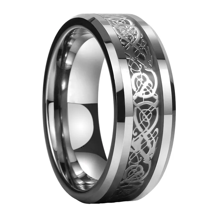 Yellow Chimes Necklaces Yellow Chimes Rings for Men Dragon Celtic Inlay Polish Finish Silver Base Titanium Steel Ring for Men and Boys Yellow Chimes Necklaces Yellow Chimes Rings for Men Dragon Celtic Inlay Polish Finish Silver Base Titanium Steel Ring for Men and Boys
