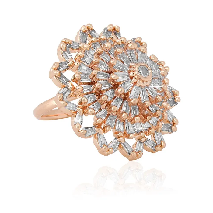 Yellow Chimes Necklaces Yellow Chimes Rings for Women American Diamond Ring White ADStudded Adjustable Floral Finger Ring For Women And Girls RG 7 Adjustable