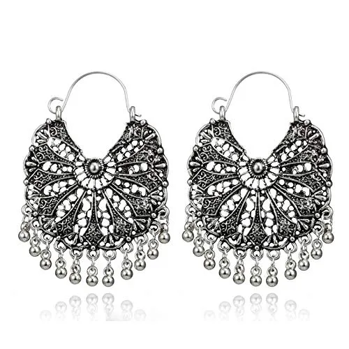 Yellow Chimes Oxidised Silver Traditional Chandbali Hoop Earrings For Women Girls Yellow Chimes Bracelets Yellow Chimes Oxidised Silver Traditional Chandbali Hoop Earrings For Women Girls Yellow Chimes Bracelets
