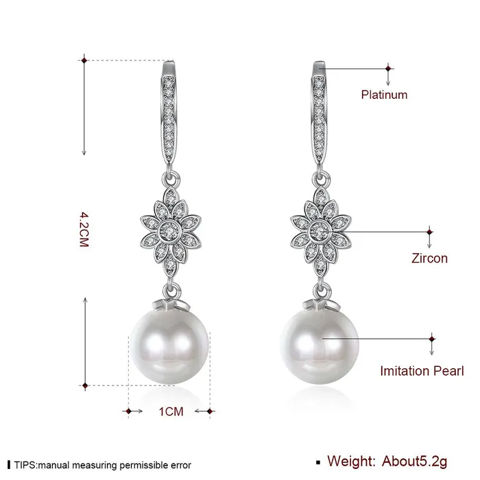 Yellow Chimes Pearl Drop Earrings for Women A5 Grade Crystal Fresh Water Pearl Silver Plated Drop Earrings for Women and Girls Yellow Chimes Earrings