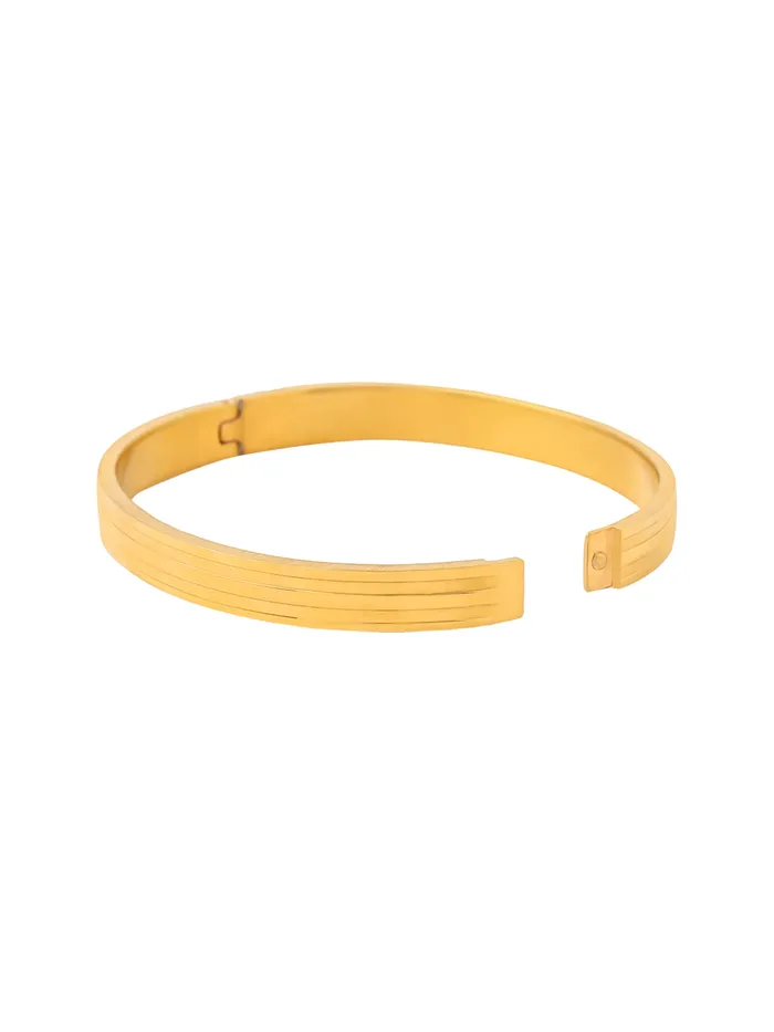 Yellow Chimes PreStyled Sets Gold Kada for Men Stylish Stainless Steel Bracelet One Size Gold