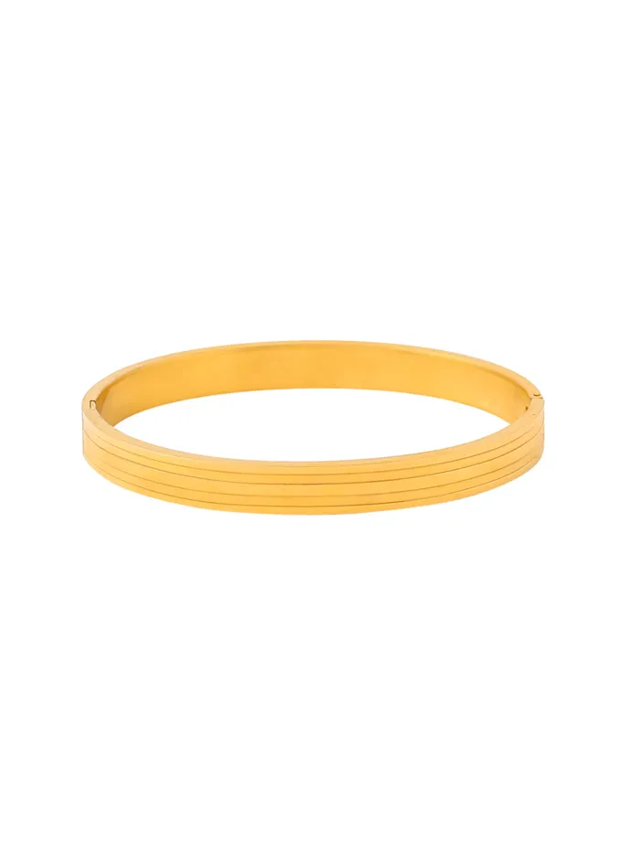 Yellow Chimes PreStyled Sets Gold Kada for Men Stylish Stainless Steel Bracelet One Size Gold