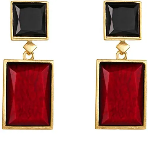 Yellow Chimes Red and Black Crystal Stone Stud Earrings Set Fashionable Western Style Earrings Combo for Girls Women Yellow Chimes Necklaces Yellow Chimes Red and Black Crystal Stone Stud Earrings Set Fashionable Western Style Earrings Combo for Girls Women Yellow Chimes Necklaces