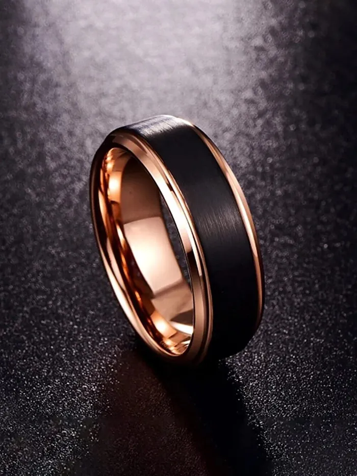 Yellow Chimes Ring For Men Black Bands Rings Platinum Plated Titanium Steel Never Fading Ring For Men and Boys Yellow Chimes Necklaces
