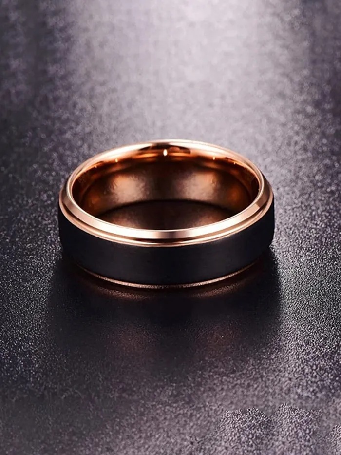 Yellow Chimes Ring For Men Black Bands Rings Platinum Plated Titanium Steel Never Fading Ring For Men and Boys Yellow Chimes Necklaces