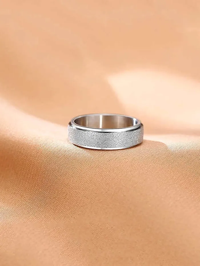 Yellow Chimes Ring for Men Silver Toned Band Style Titanium Stainless Steel Smooth Finished Eye Catched Sleek Ring for Men and Boys Yellow Chimes Earrings