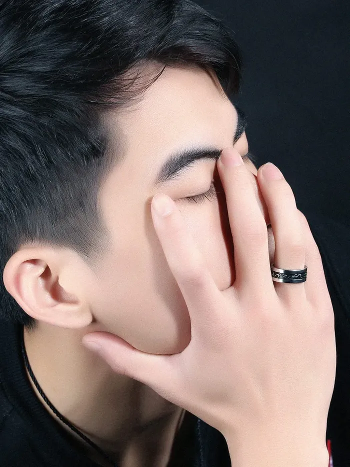 Yellow Chimes Rings for Men 2 pcs of Combo Black Colored Superman Symbol and Smooth Finished Band Ring for Men and Boys Yellow Chimes Rings