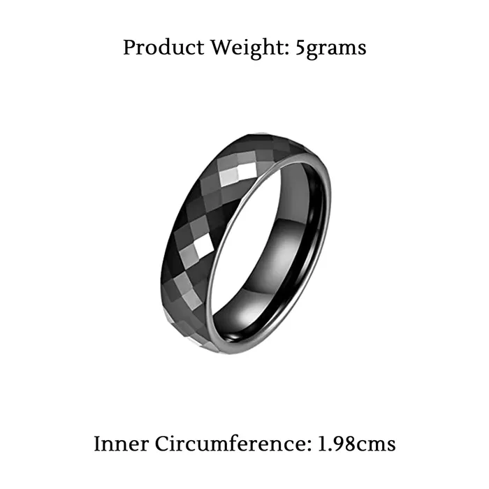 Yellow Chimes Rings for Men black Colored Metal Stainless Steel Band Designed Stylish Winter Spring Autumn and Summer Rings for Men and Boys Yellow Chimes Necklaces